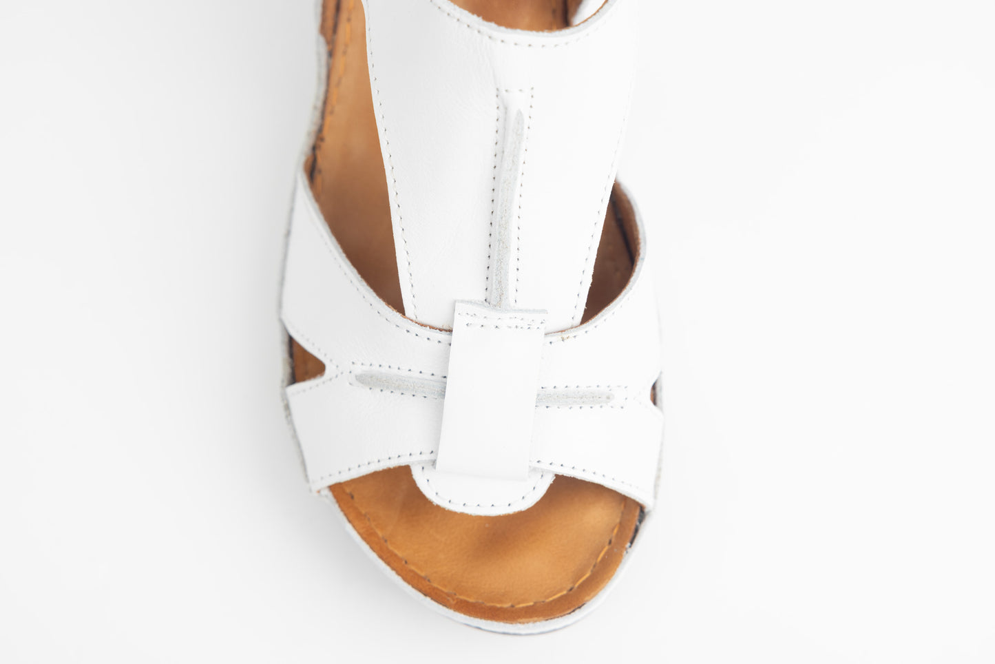 Women's casual sandals made of natural leather LSD 509 White