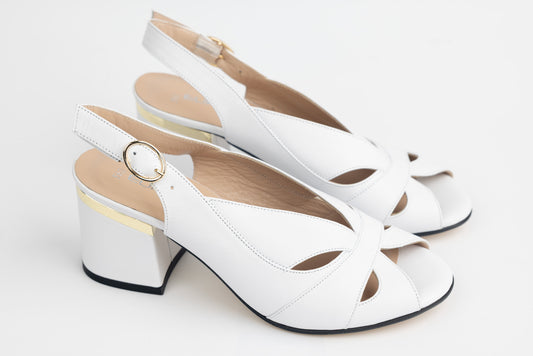 Women's genuine leather sandals LSD 560 White