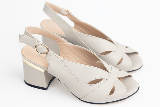 Women's genuine leather sandals LSD 560 Beige