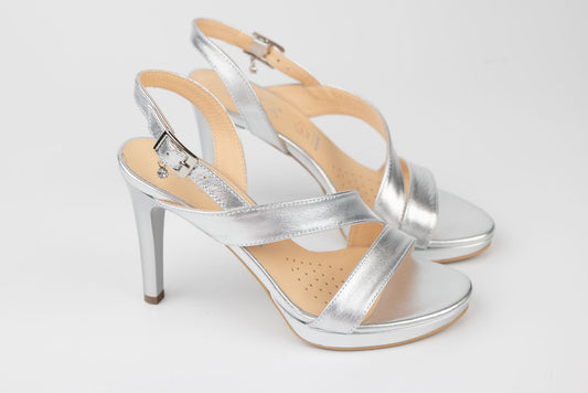 Women's genuine leather sandals SALA 20423 Silver