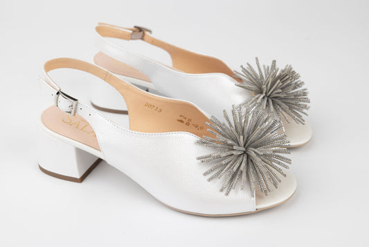 Women's genuine leather sandals SALA 20715 White