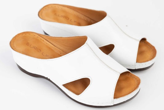 Women's genuine leather clogs LSD White