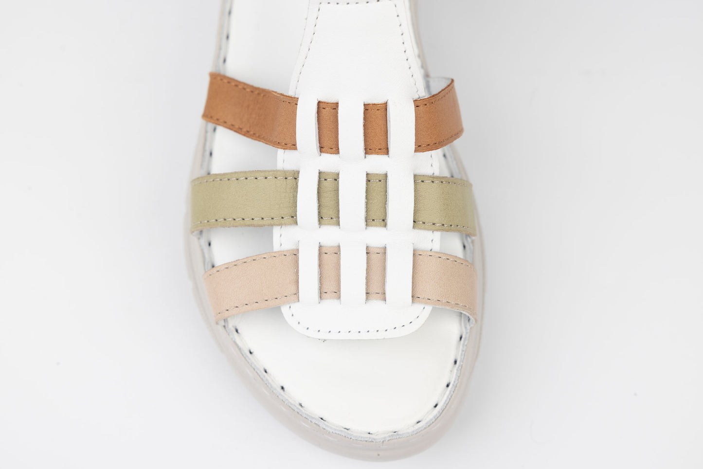 Women's genuine leather sandals ANNA VIOTI 336 White