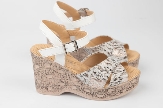 Women's genuine leather sandals LSD 310 White Au