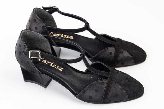 Women's genuine leather suede shoes LARISA Alma 2 N polka dots