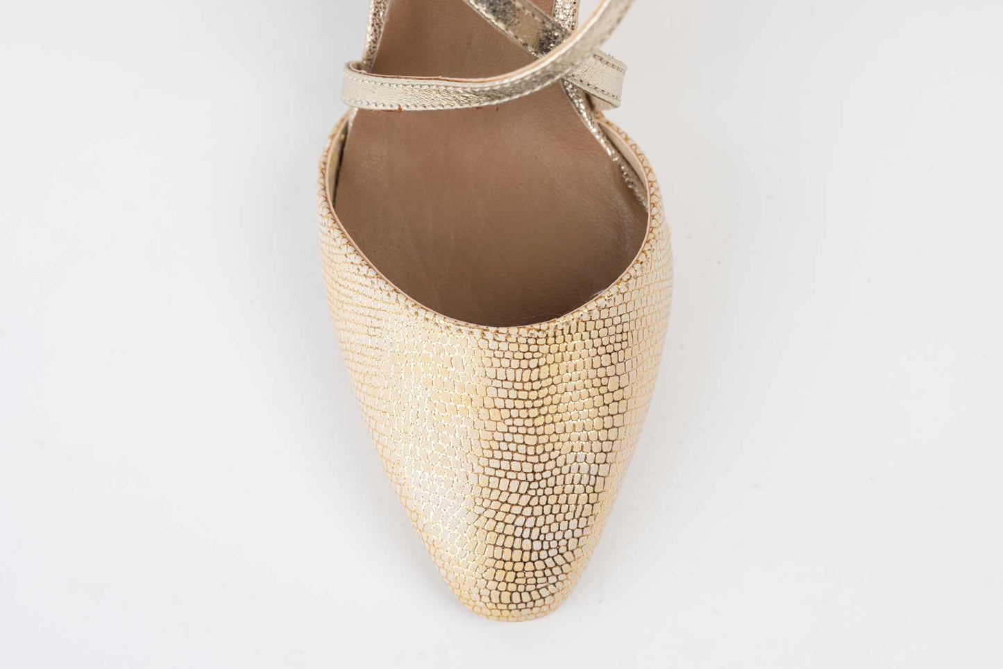 Women's genuine leather shoes LARISA ALE Gold bubu