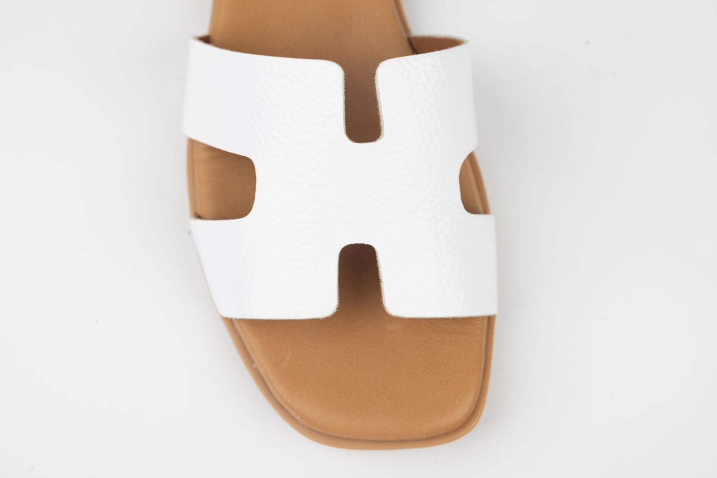 Women's genuine leather slippers GOLD DEER 3175 white