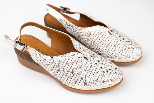 Pantofi dama piele naturală talpa ortopedica LSD 642 Alb AU