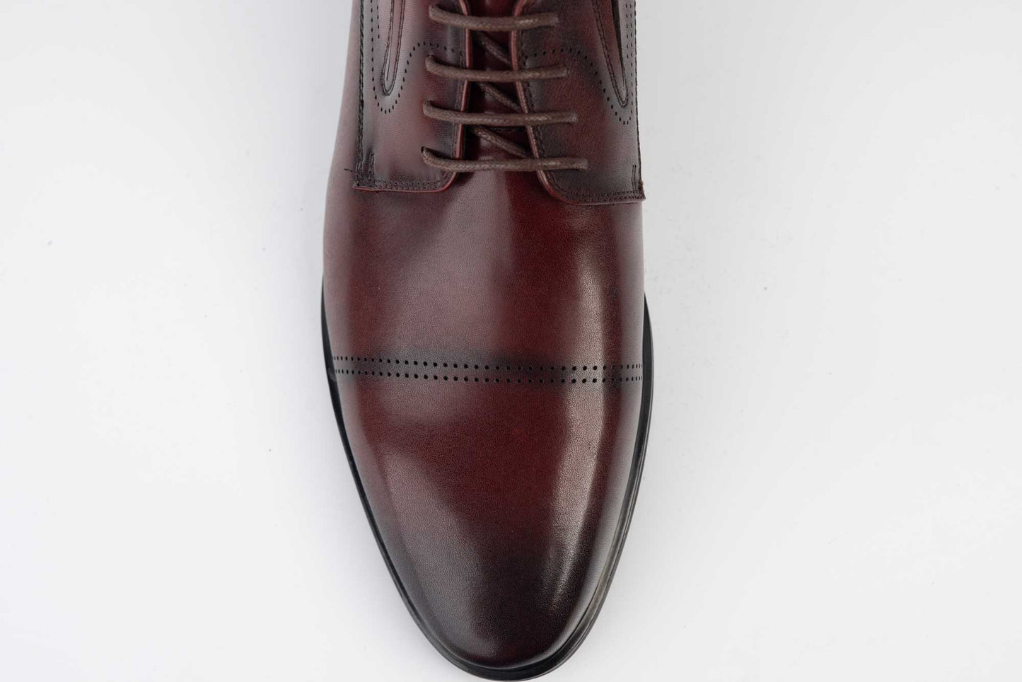 Elegant men's shoes made of genuine leather ELDEMAS 7065-844 Bordeaux lacquer