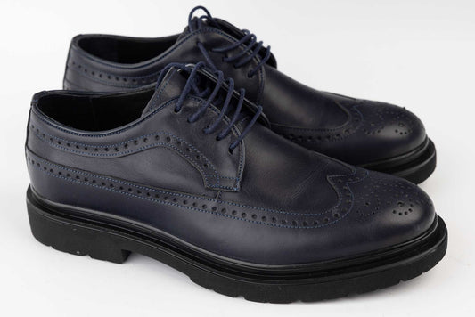 Men's casual shoes made of genuine leather DOGATI 09 Blue