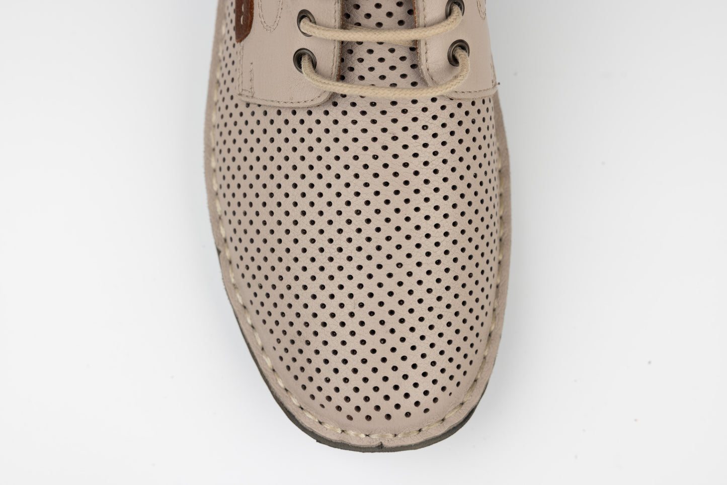 Men's genuine leather shoes GORETTI 6-106 Beige perforated