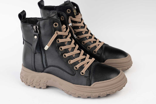 Women's casual boots made of genuine leather FRANCO GERARDO 1292 Black