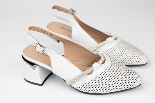 Women's genuine leather shoes BETINA 31602 White