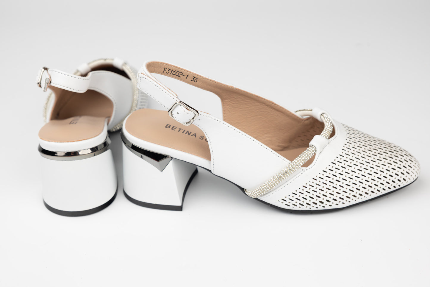 Pantofi dama piele naturală BETINA 31602 Alb