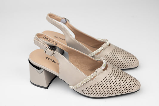 Women's genuine leather shoes BETINA 31602 Taupe