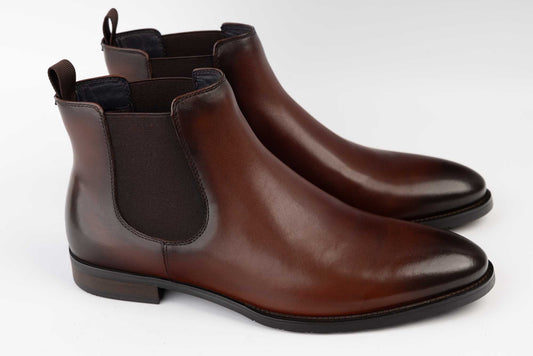 Men's boots made of genuine leather ELDEMAS 155 Brown