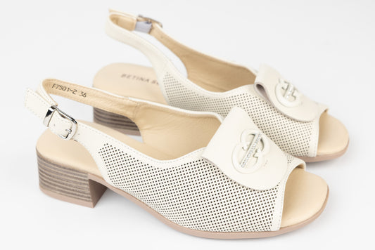 Women's genuine leather sandals BETINA 7501 Beige