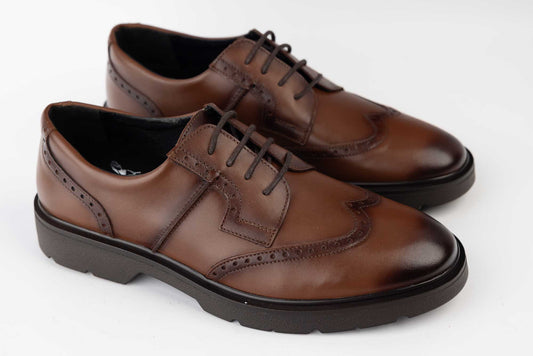 Men's genuine leather shoes SILESCO 150 Box brown