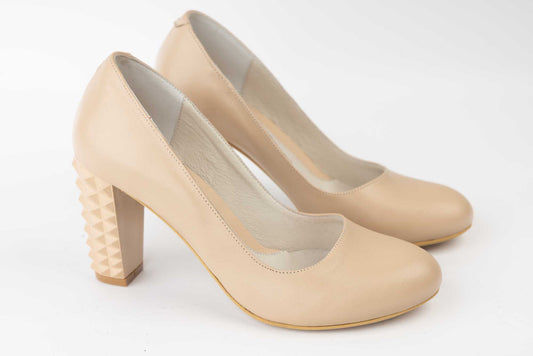 Women's genuine leather shoes LARISA EVE Beige Stone