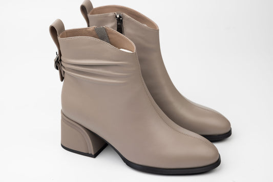 Women's genuine leather boots BETINA 669 Khaki