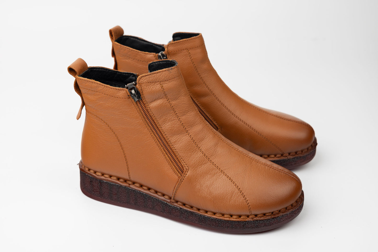 Ghete damă piele naturală MATSTAR 43181 Maro