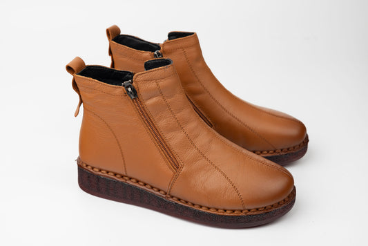 Women's genuine leather boots MATSTAR 43181 Brown