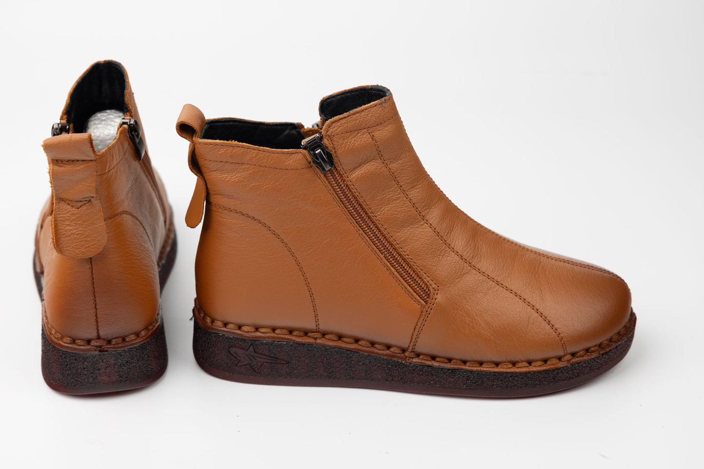 Ghete damă piele naturală MATSTAR 43181 Maro