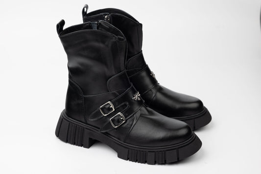 Women's boots made of genuine leather PERLA 4026 N box