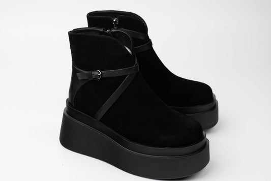 Women's boots made of genuine suede leather BETINA 1381 N vel