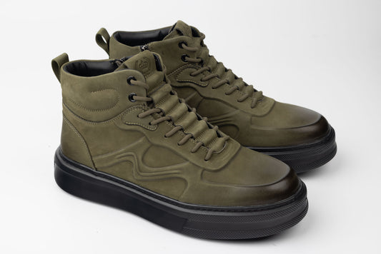 Men's genuine leather boots FRANCO GERARDO 88130 Green