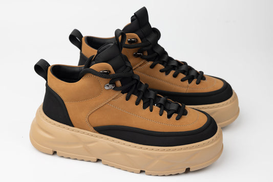 Men's boots genuine leather FRANCO GERARDO 88860 Yellow vel