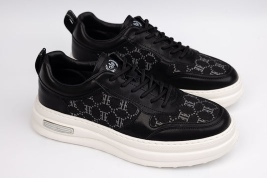 Men's sports shoes made of genuine leather FRANCO GERARDO 68011 BLACK