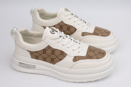 Men's sports shoes made of genuine leather FRANCO GERARDO 68011 WHITE