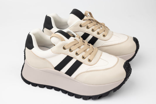 Women's casual sports sneakers FEELING 25110 Beige