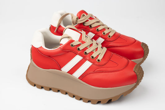 Women's casual sports sneakers FEELING 25110 Red