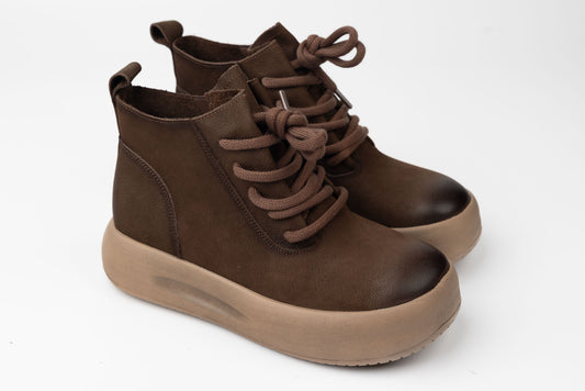 Women's genuine leather boots FEELING 151 Brown