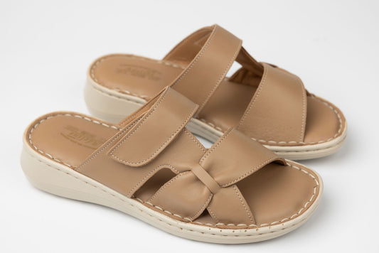 Women's genuine leather sandals ADELINE Valy Capucino