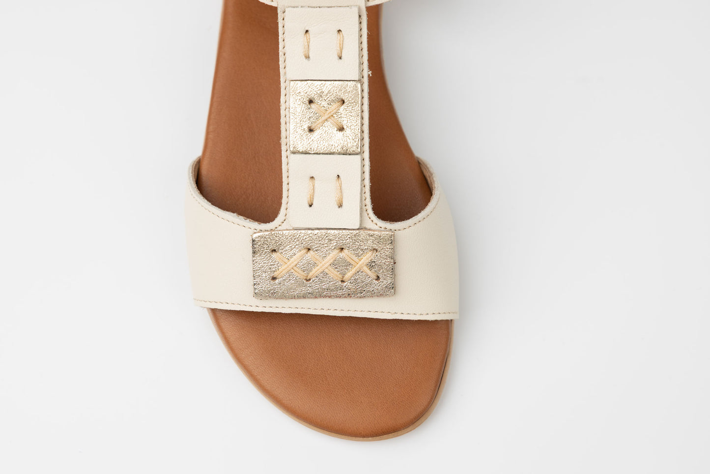 Sandale dama piele naturală PREGO 402 Crem