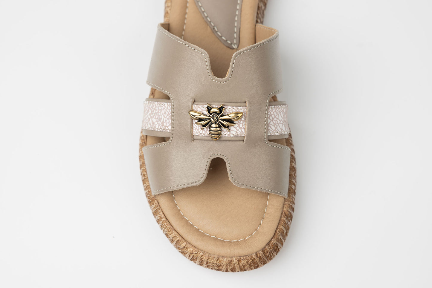 Women's genuine leather slippers DYANY 25025 Beige