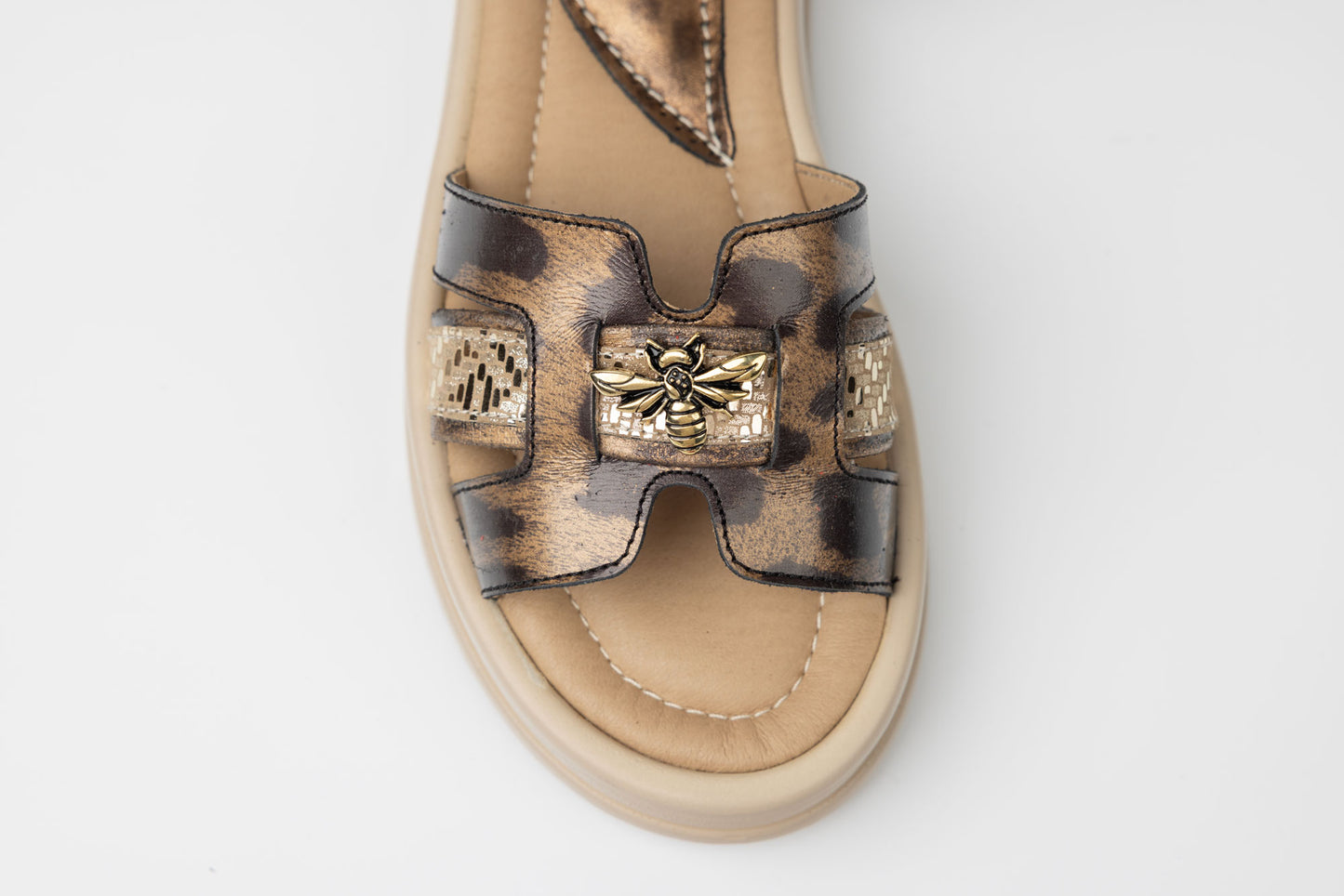 Women's genuine leather sandals DYANY 7071 Leopard