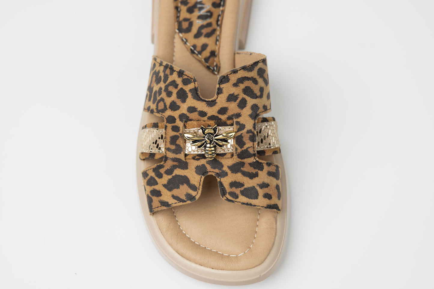 Women's genuine leather slippers DYANY 708 Leopard
