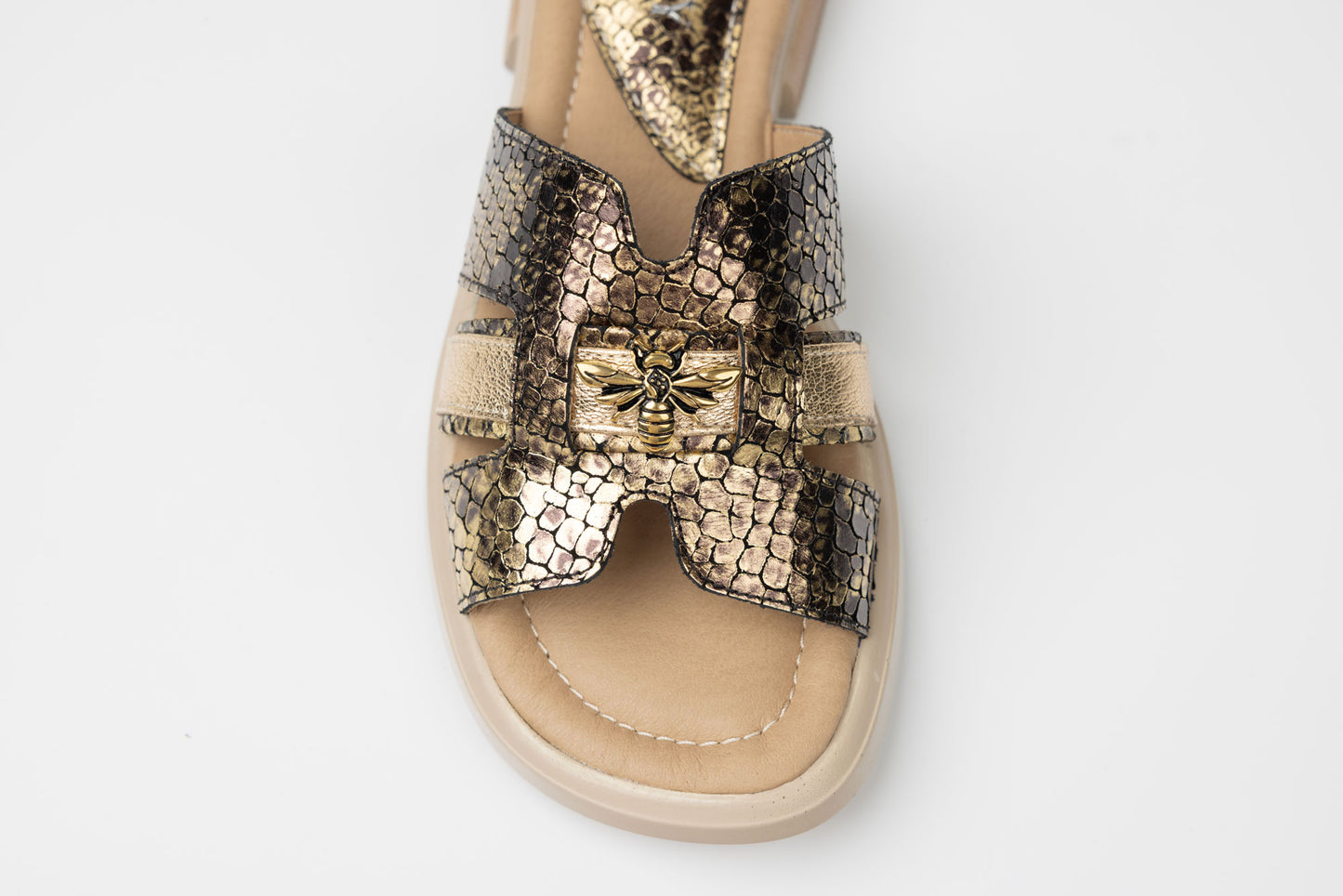 Slapi dama piele naturală DYANY 708 Leopard
