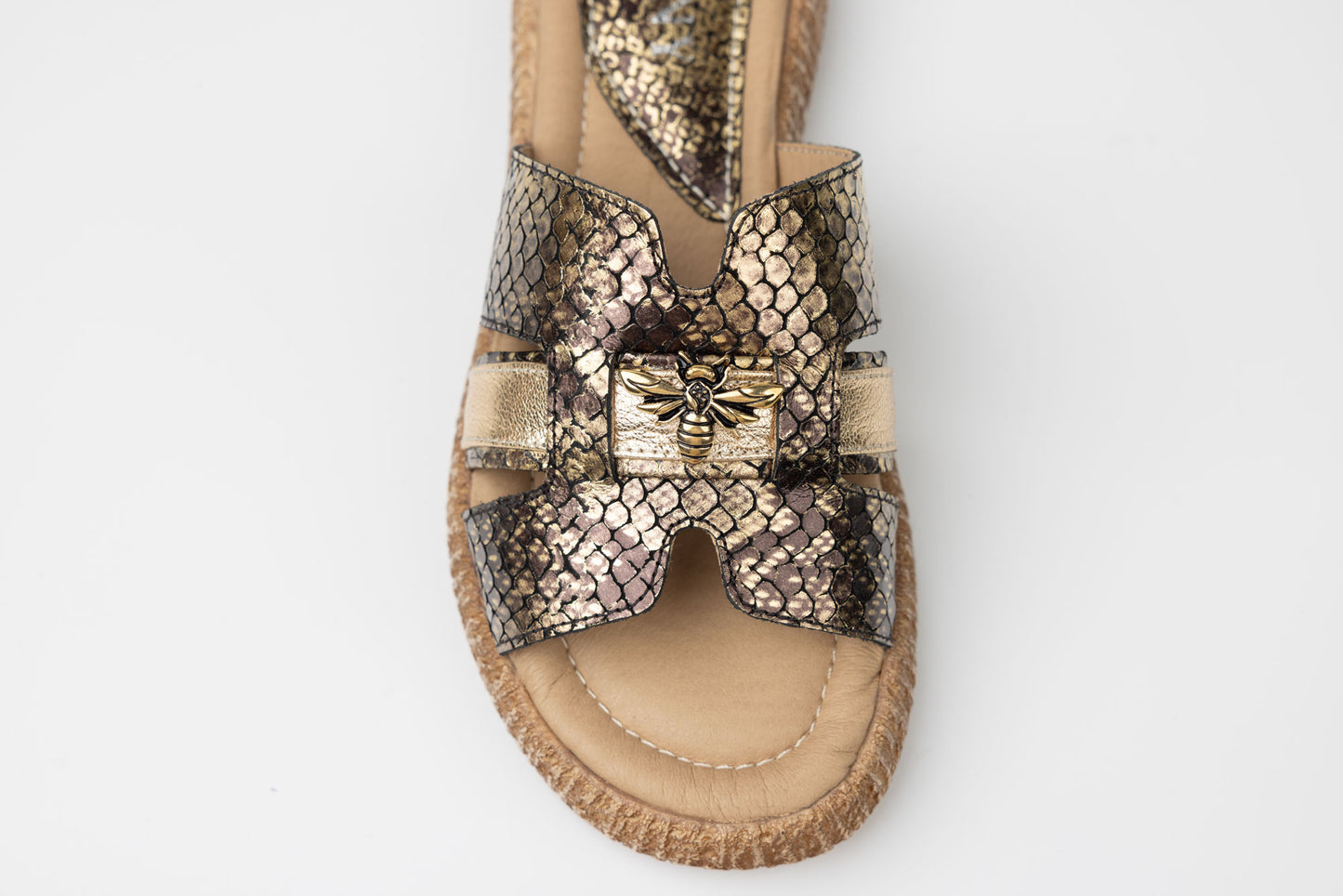 Women's genuine leather slippers Dyany 25025 AU snake