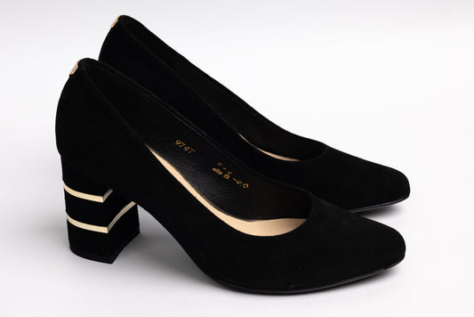 Elegant women's shoes made of genuine leather SALA 9747 N velour