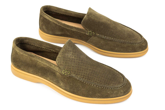 Men's casual shoes made of genuine leather RIDGE 01 KHAKI