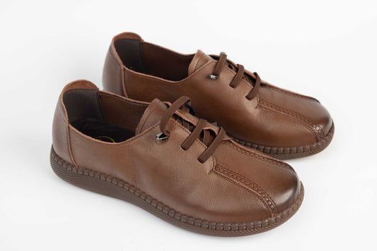 Women's casual shoes made of genuine leather FORMAZIONE 99-5 Brown