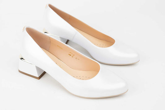 Genuine leather bridal shoes SALA 9936 White