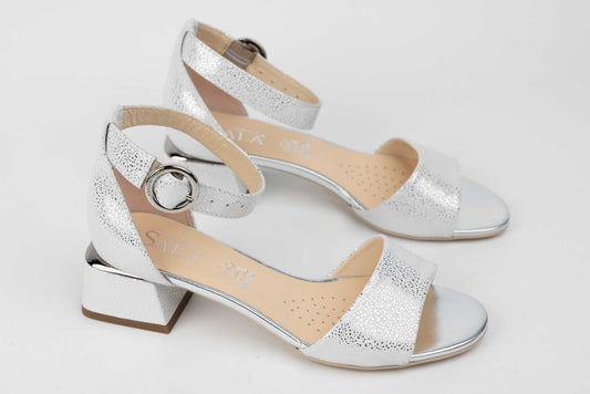 Women's genuine leather sandals SALA 9777 Silver pic
