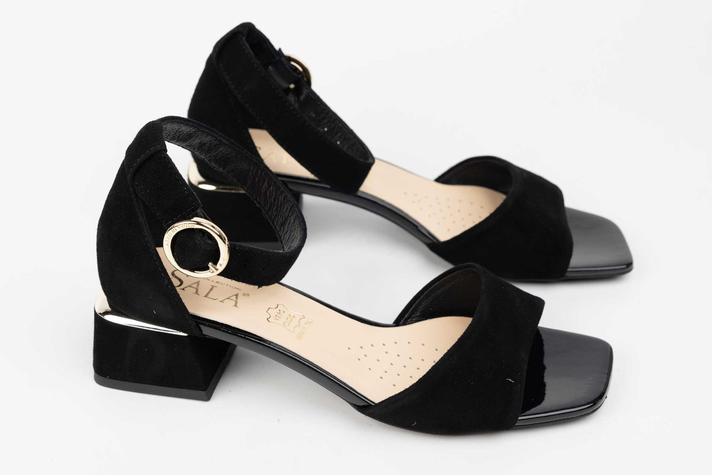 Women's sandals made of genuine suede leather SALA 20254 N vel