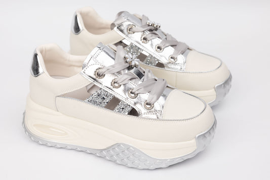 Women's sneakers FRANCO GERARDO 9813 White Silver